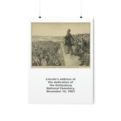 Americana | Civil Way | Gettysburg Address | Abe Lincoln | Wall Art